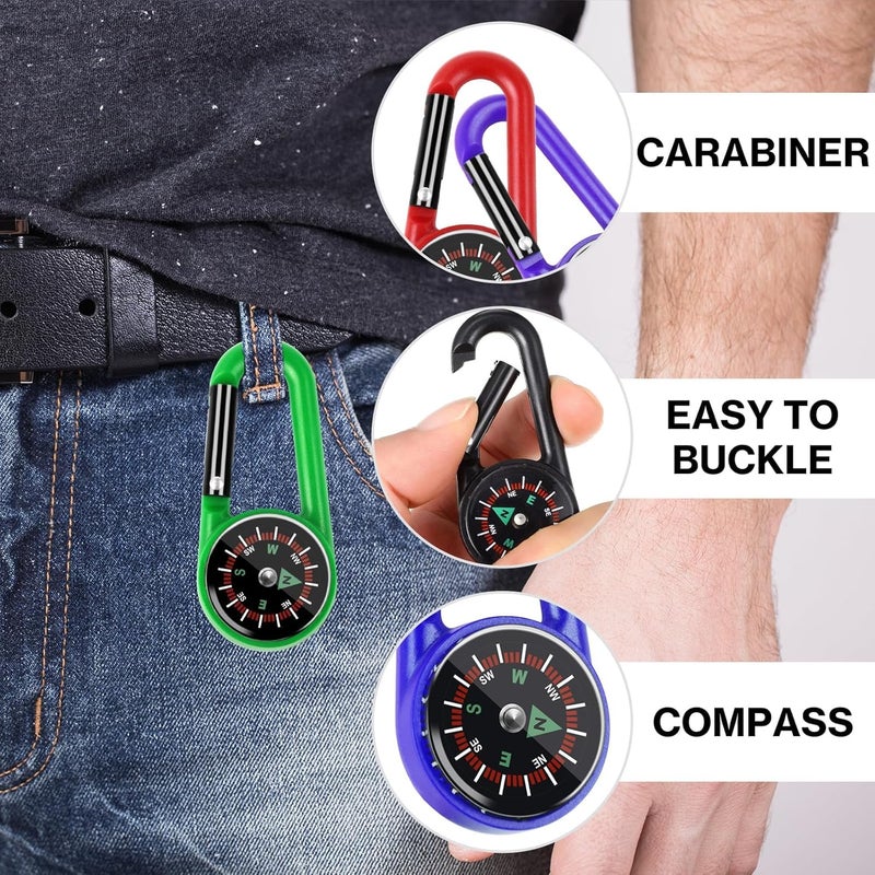 Taikula 12 Pcs Mini Compass Keychain for Kids Bulk, Small Pocket Magnetic Compass Survival Hiking for Outdoor Survival Camping Party Backpacking Accessory - Image 3